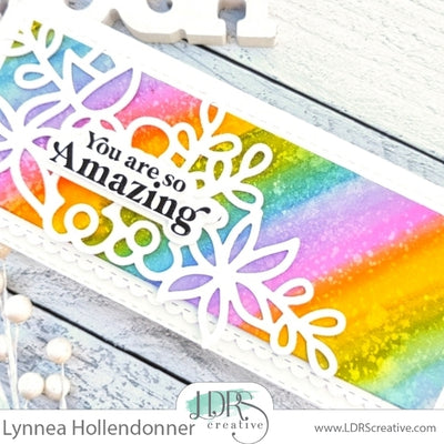Floral Rainbow Slimline Card