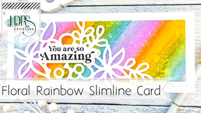 Floral Rainbow Slimline Card