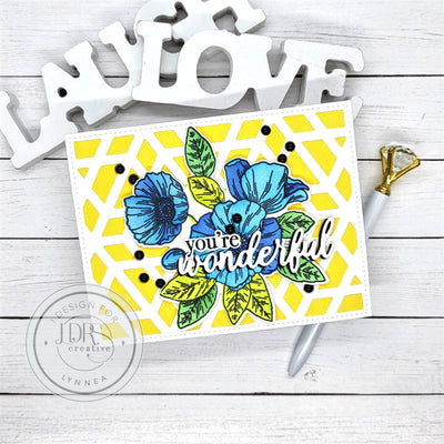 You're Wonderful Blue Poppy Posy Card