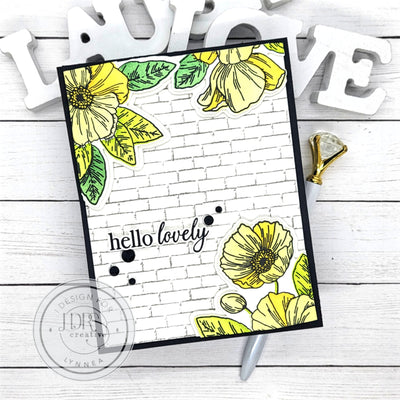Hello Lovely Poppy Posy Card