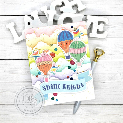 Rainbow Vibes Stenciled Card with Ephemera