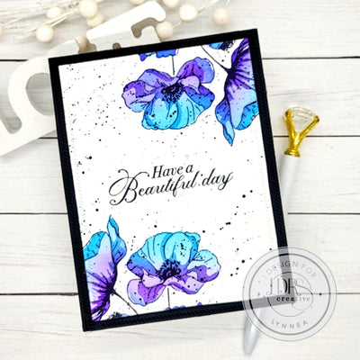 Blue to Purple Gradient Ink Blended Flowers