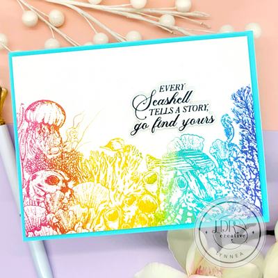 Coral Reef Rainbow Inked Card