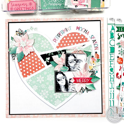 Peppermint Mocha 12x12 Scrapbook Layout | Erica Thompson