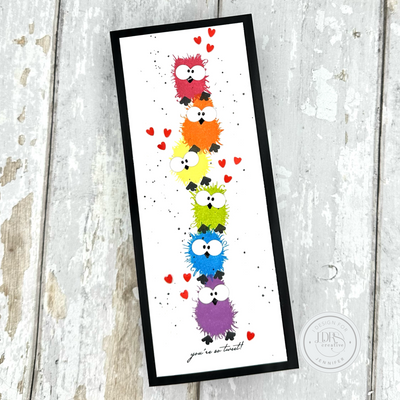 Stacked Fuzzy Wuzzies Slimline Card
