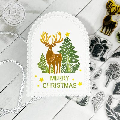 Scalloped Arch Shaped Christmas Card