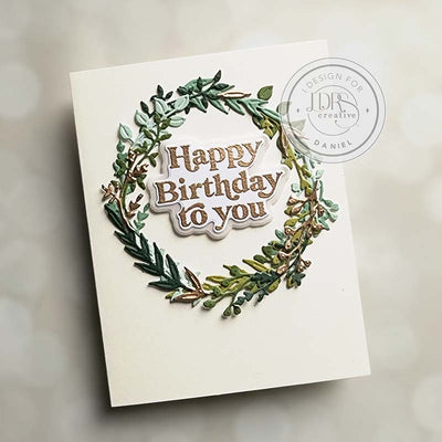 Fun Mini Foliage Wreath Birthday Card