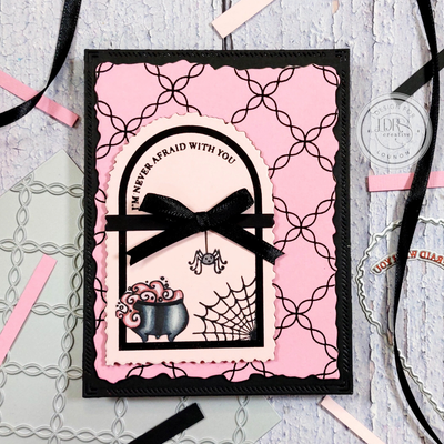 Pretty black and pink Halloween card