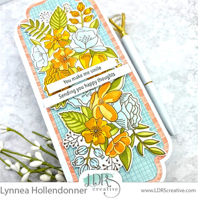 Thankful Flowers Slimline Card