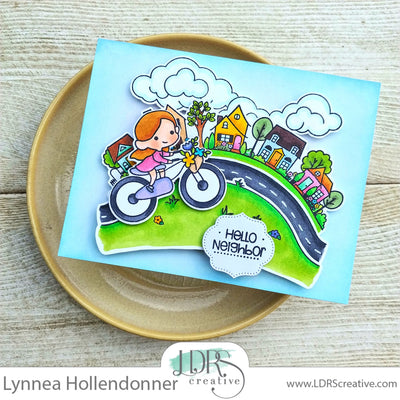 Mixing Old and New Stamp Sets to Create a Neighborhood Scene