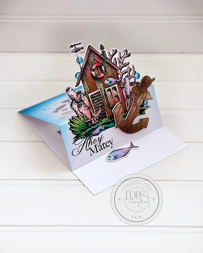 Fancy Fold Card with Partial Die Cutting