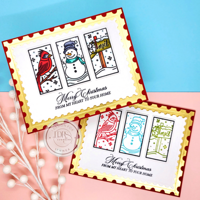 2 Easy Christmas Cards with Snow Days Puzzle Scenes