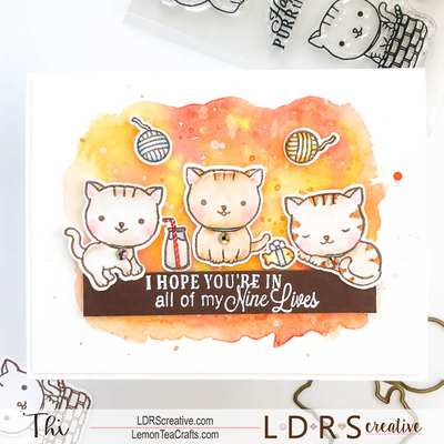 Kitten Caboodle Watercolored Card