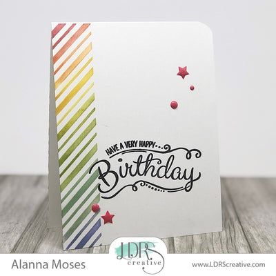 A Stenciled Rainbow Birthday Card