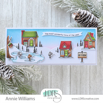 Christmouse Village Slimline Card