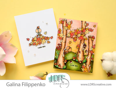One layer forest scene cards