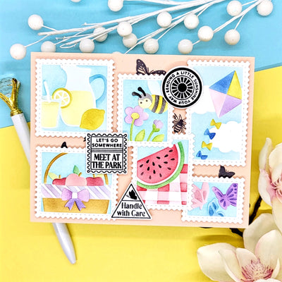 Picnic Days Postage Collage Layering Stencils