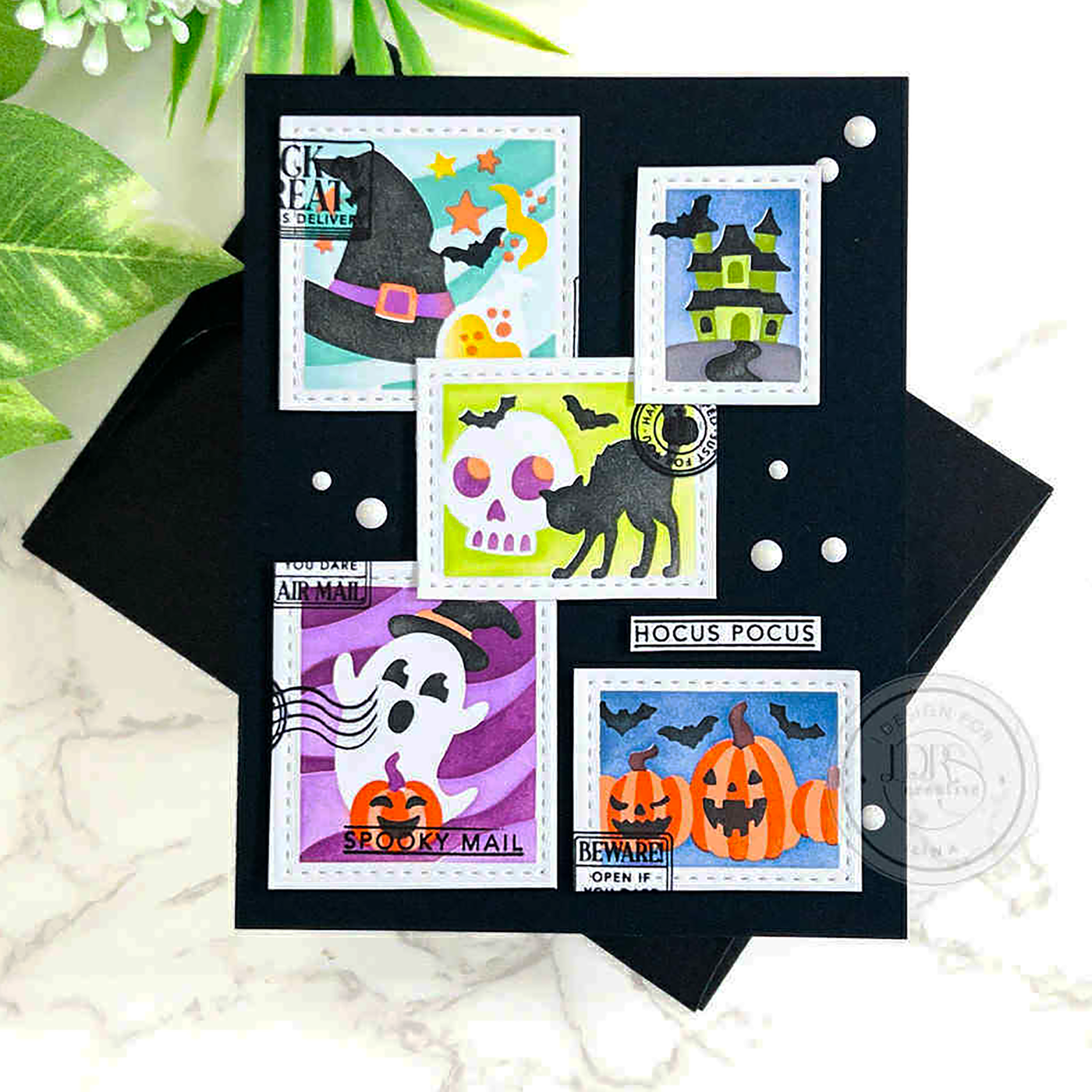 Halloween Postage Collage Stamps and Layering Stencils Bundle