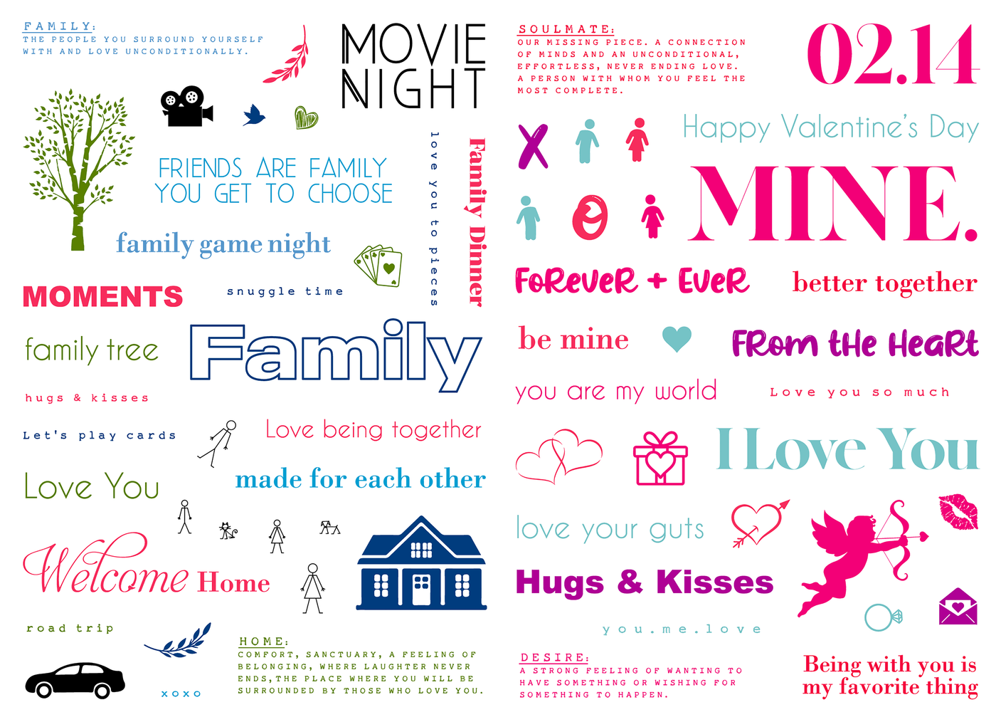 With Affection and Family Collage Bundle