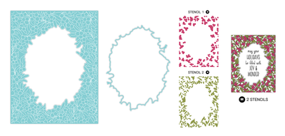 Berry Beautiful Window Impress-ion Press + Foil Plate and Layering Stencils Bundle