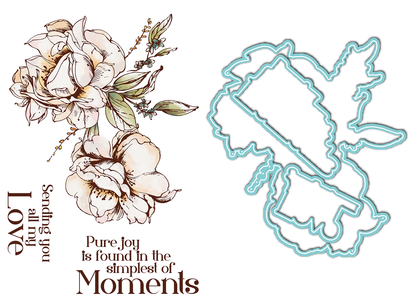 Billowing Blossoms 4x6 Stamps and Coordinating Dies Bundle