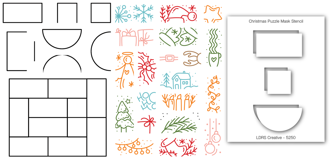 PRE-ORDER:  Christmas Puzzle Stamps and Stencil Bundle