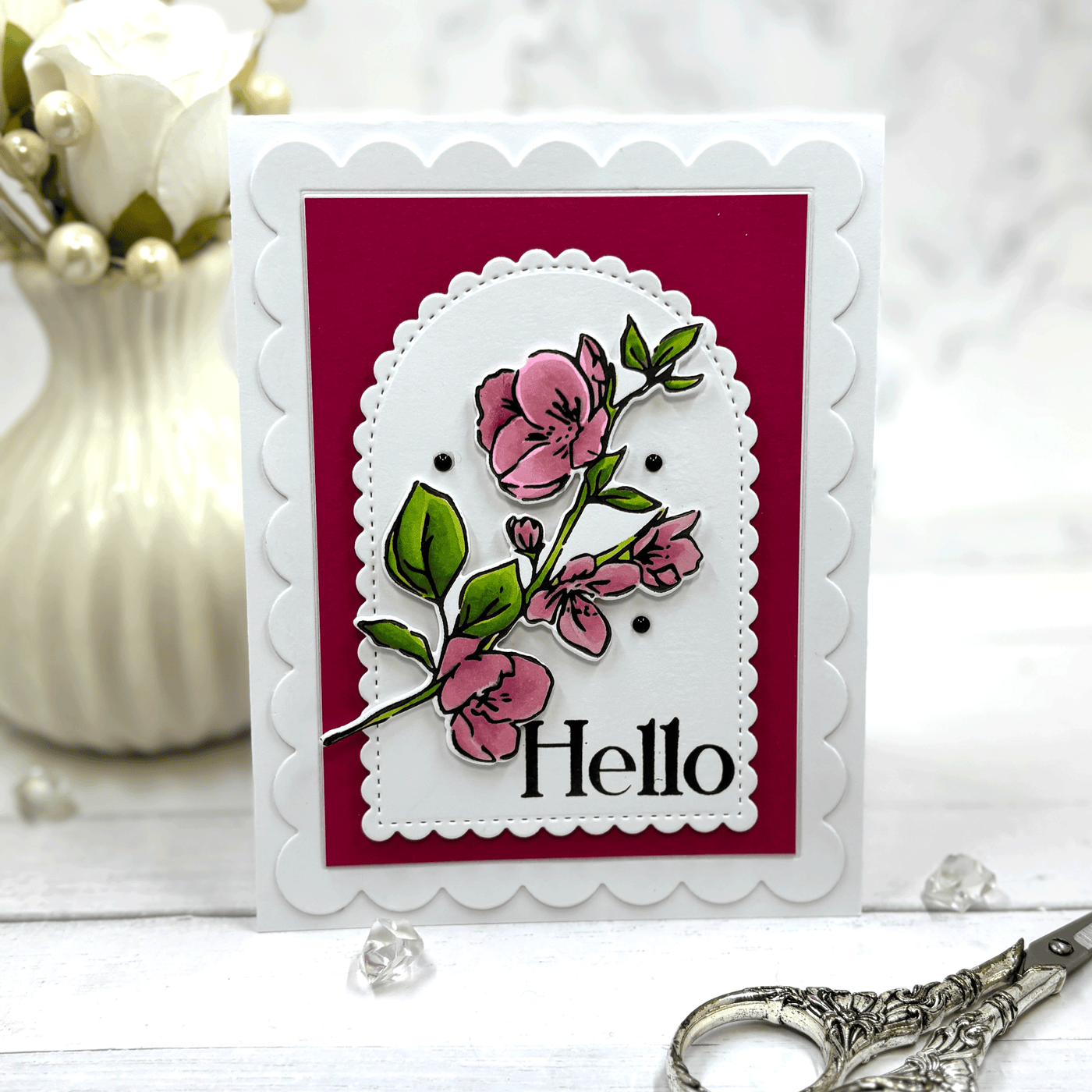 Apple Blossom Swag Impress-ion Press + Foil Plates, Dies, and Layering Stencils Bundle