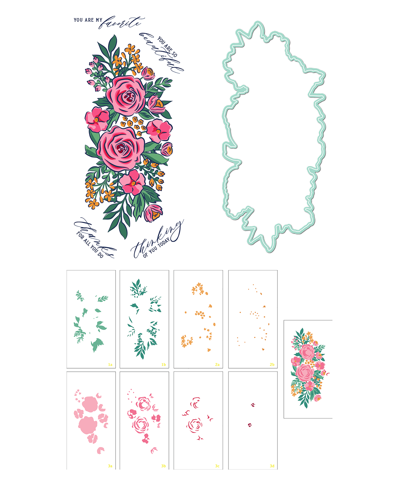 Garden Grandeur Slimline Stamps, Dies, and Layering Stencils Bundle