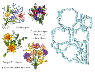 Hand-Tied Bouquet Stamps and Dies Bundle