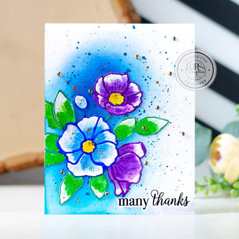 Poppy Posy Stamps, Dies, and Stencil Bundle