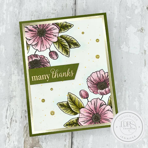 Poppy Posy Stamps, Dies, and Stencil Bundle