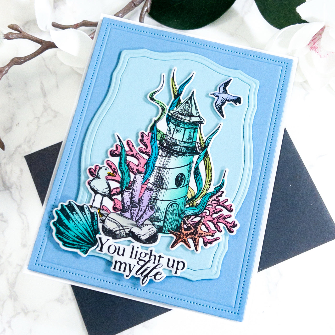 Lighthouse Stamps, Layering Stencils, and Coordinating Dies Bundle
