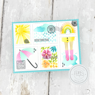 Here Comes the Sun Postage Collage 4x6 Stamps