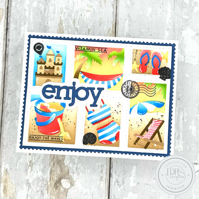 Beach Days Postage Collage Layering Stencils