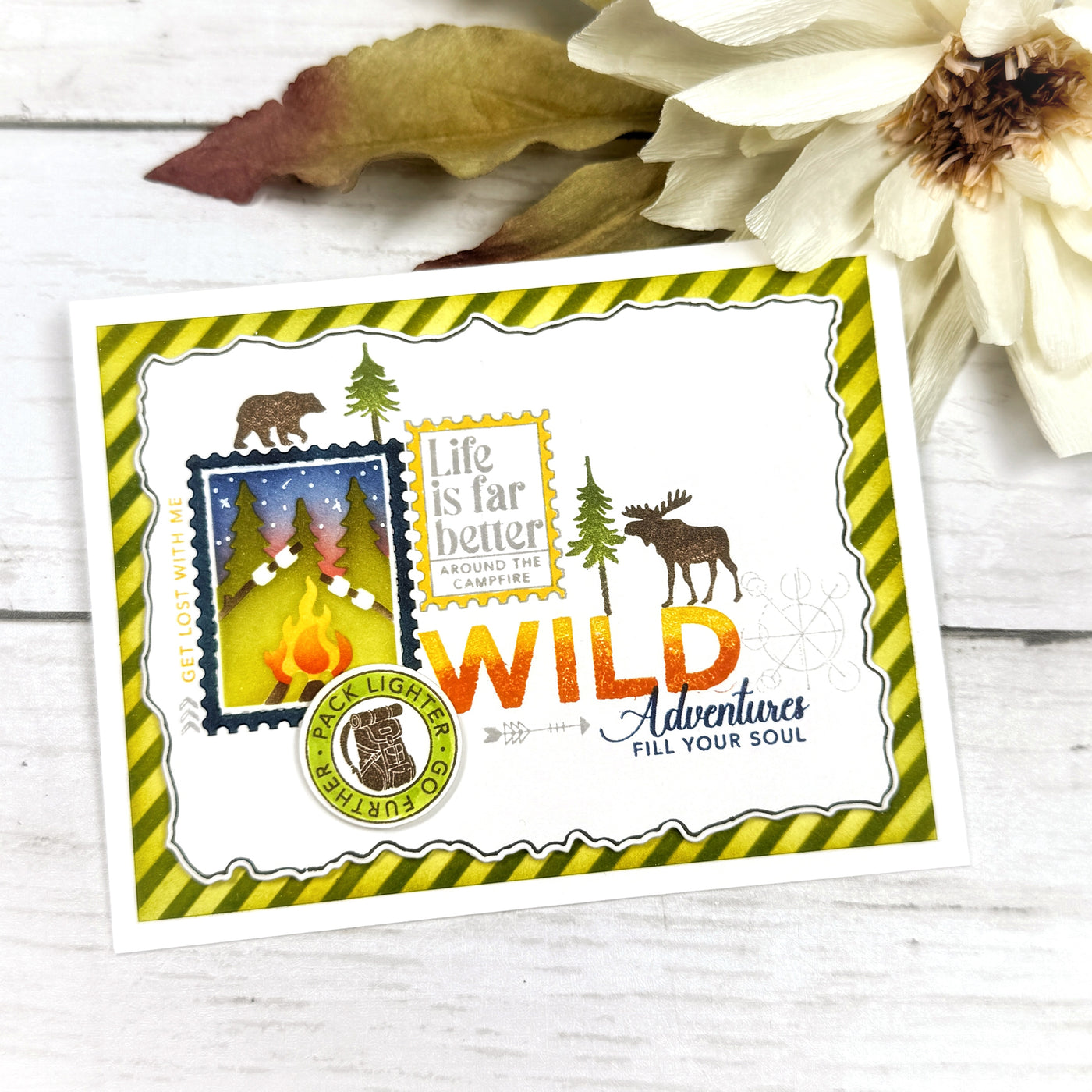 Great Outdoors Postage Collage Stamps and Layering Stencils Bundle