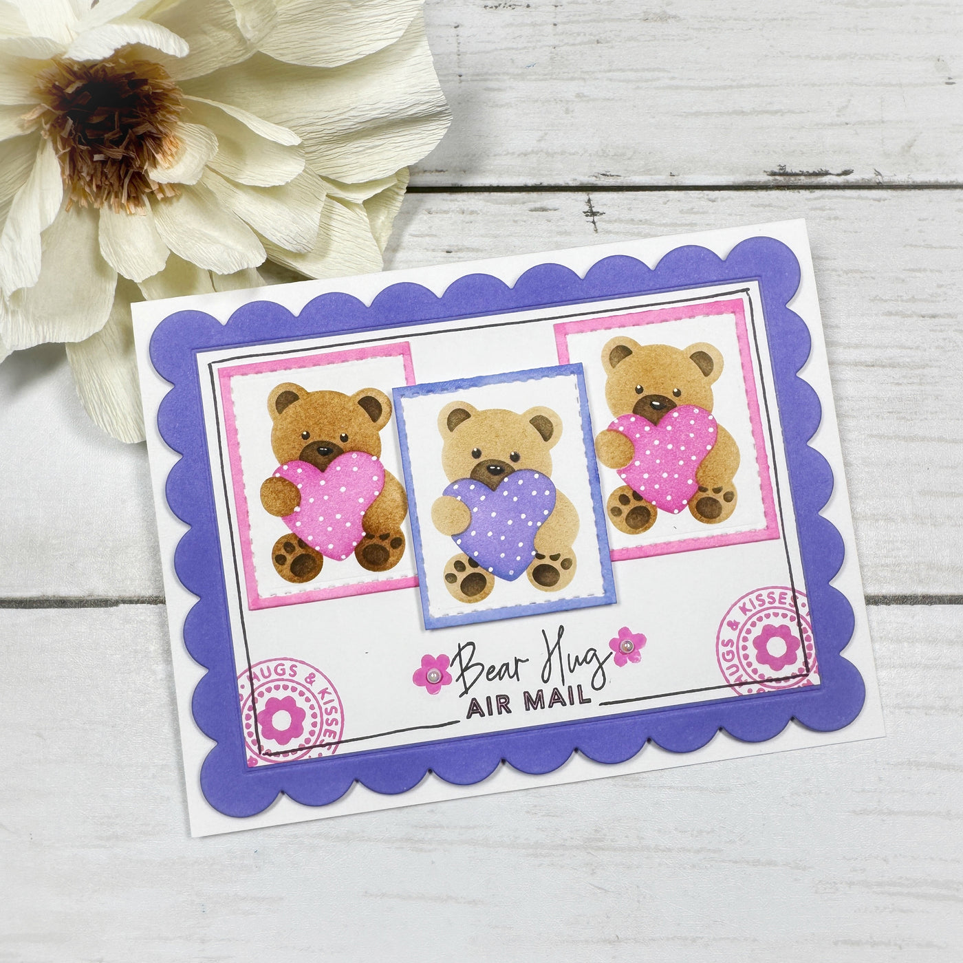 Hugs & Kisses Postage Collage 4x6 Stamps