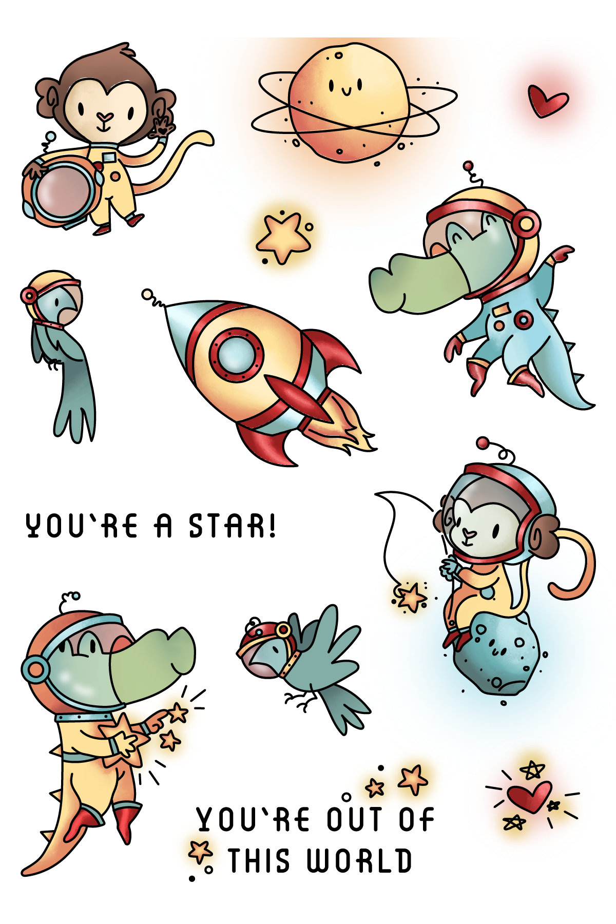 Out of This World 4x6 Stamps