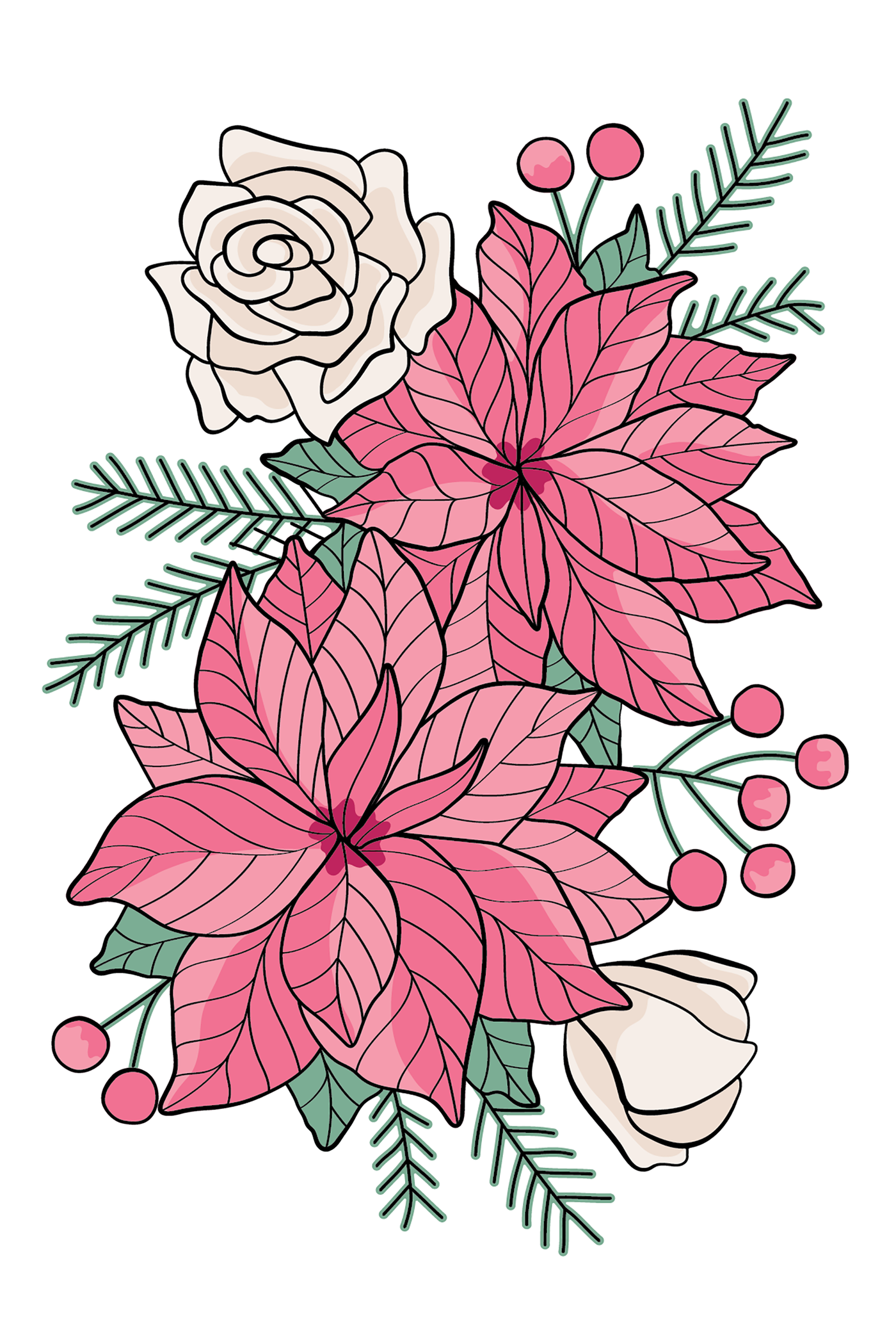 Winter Bouquet 4x6 Stamps