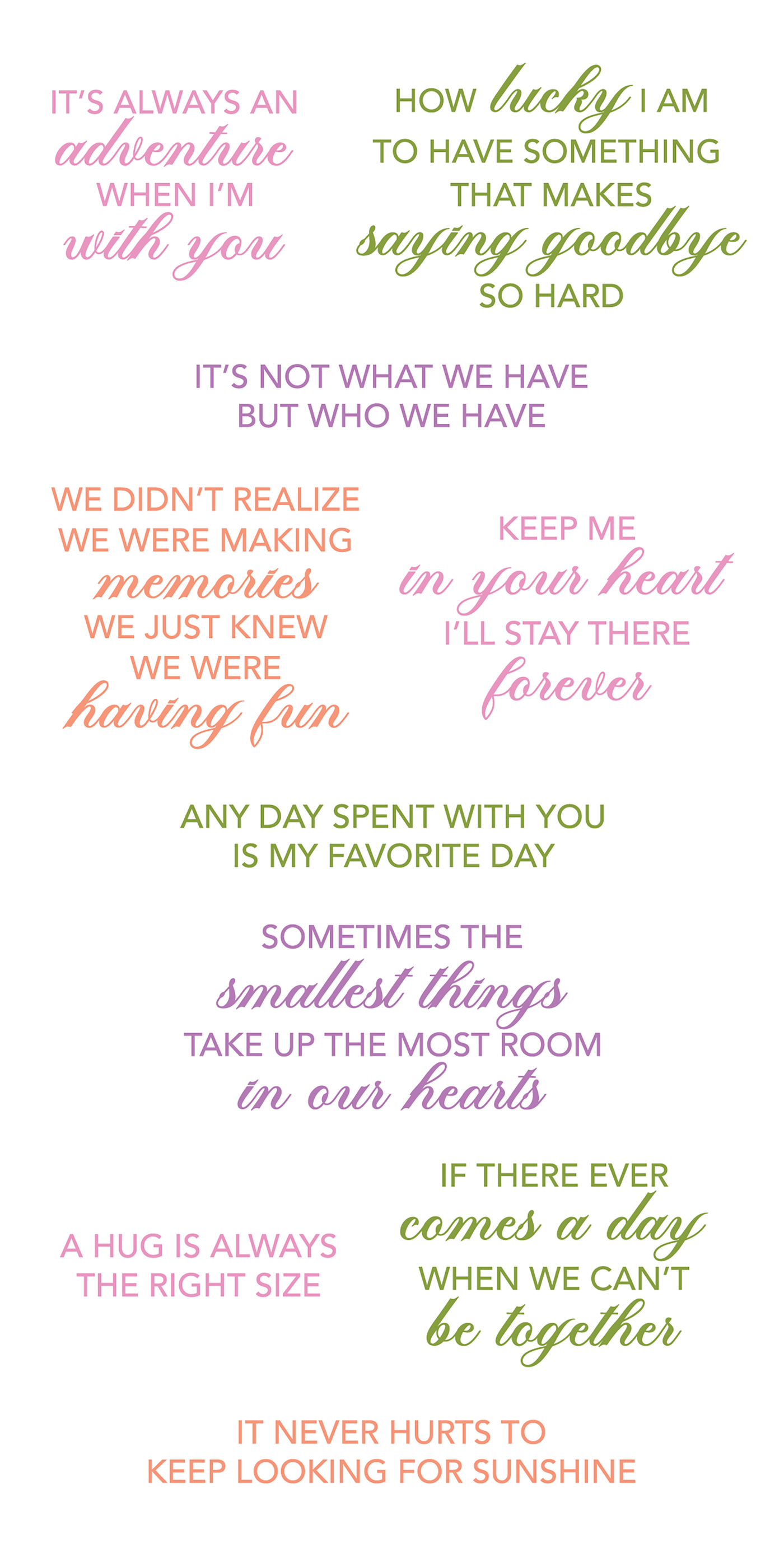 Love & Friendship CLASSIC WINNIE THE POOH Sentiments 4x8 Stamps