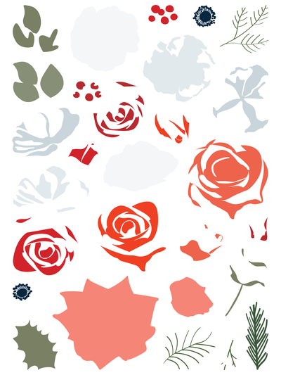 Winter Blooms Stamps and Stencil Bundle