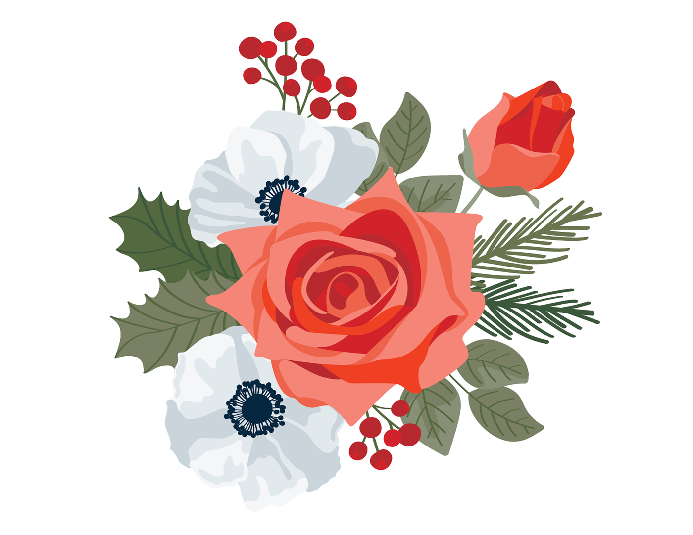 Winter Blooms Stamps and Stencil Bundle