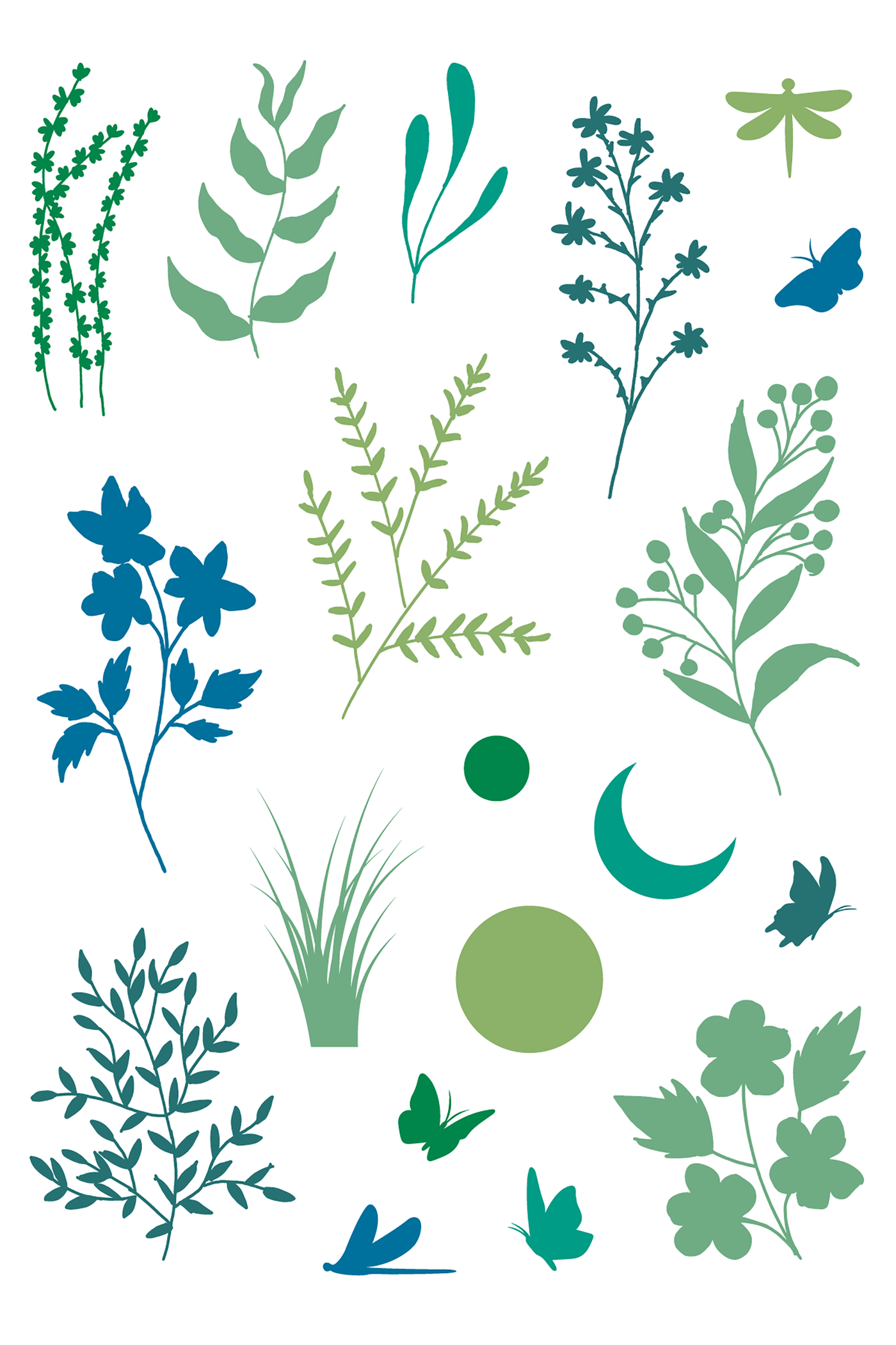 Sillhouettes Collage and Texturize It II Stamps Bundle