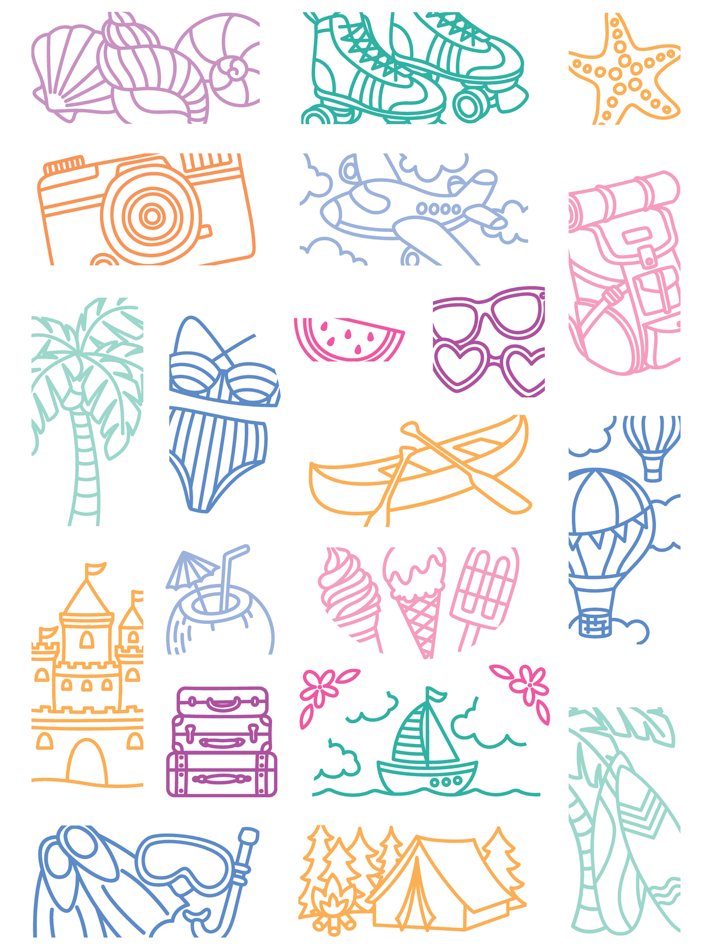 Vacation Puzzle Scenes 6x8 Stamps