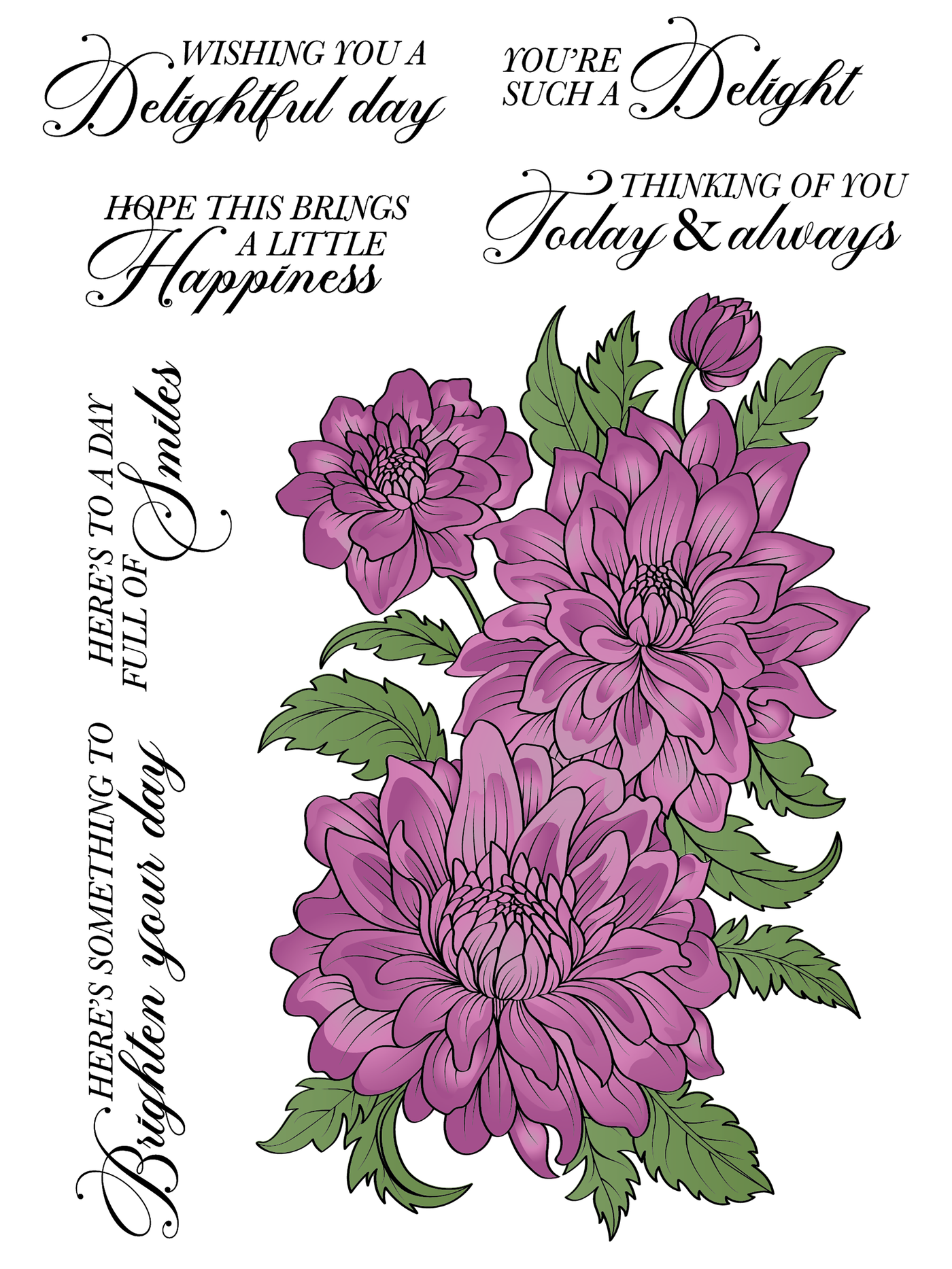 Delightful Dahlias Stamps, Layering Stencils, and Coordinating Dies Bundle