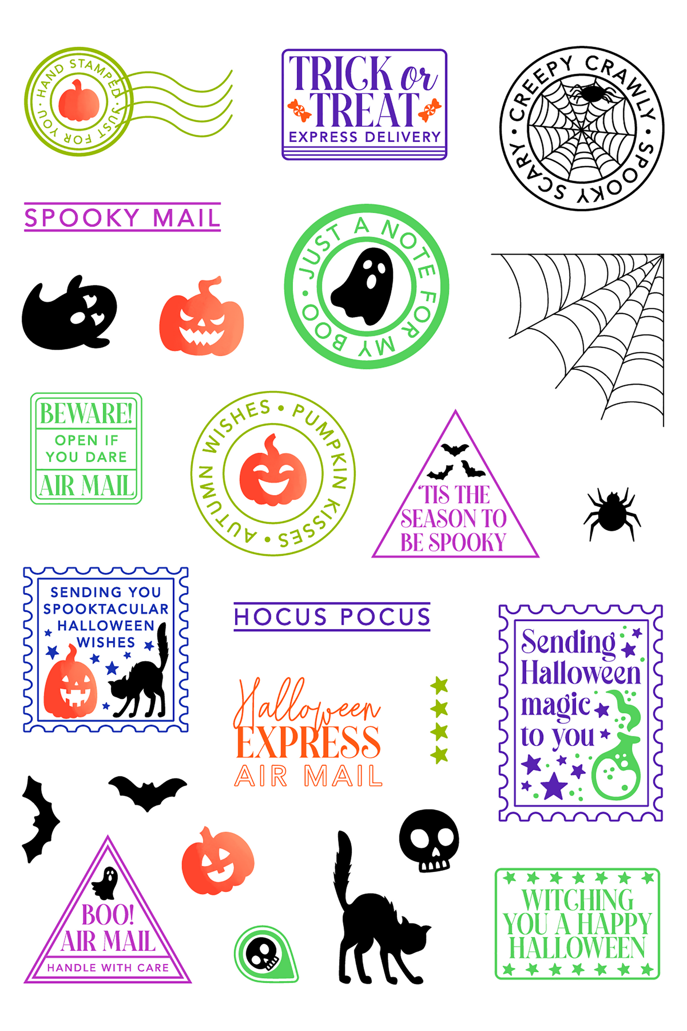 Halloween Postage Collage 4x6 Stamps