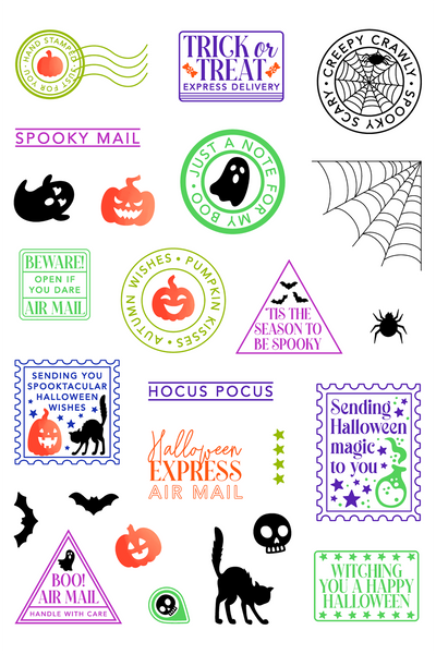 Halloween Postage Collage 4x6 Stamps