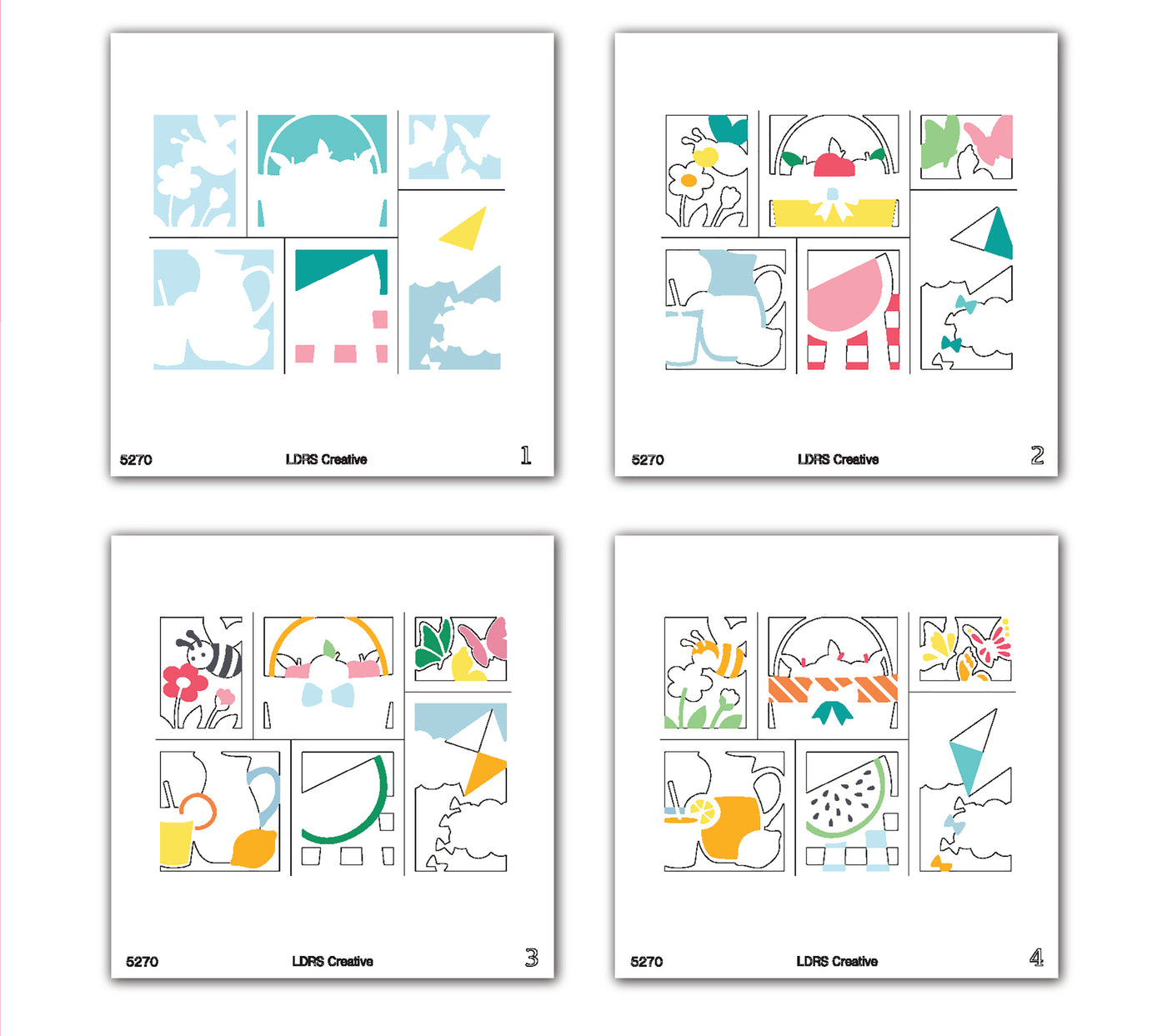 Picnic Days Postage Collage Layering Stencils