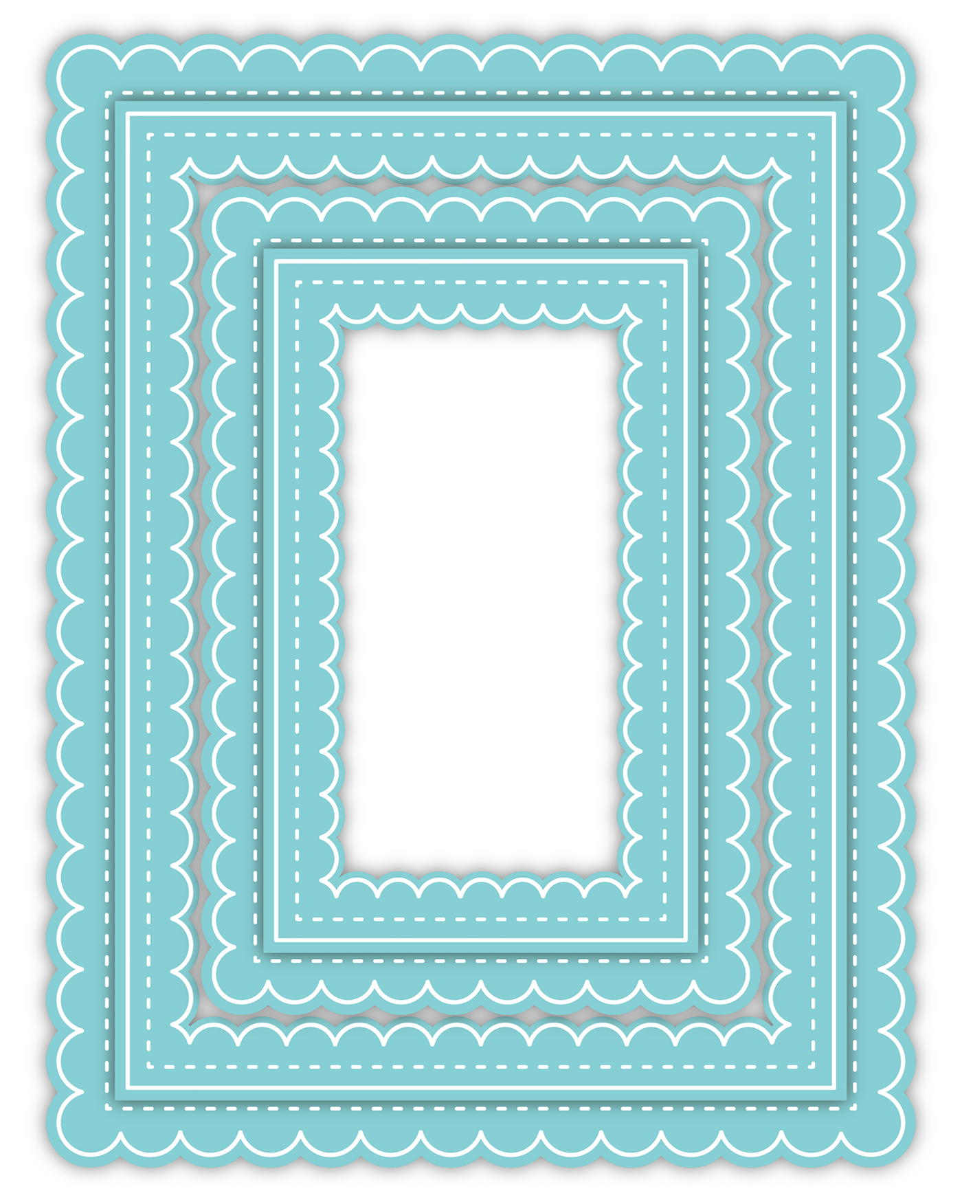 Delicate Stitches Scalloped Rectangle Dies