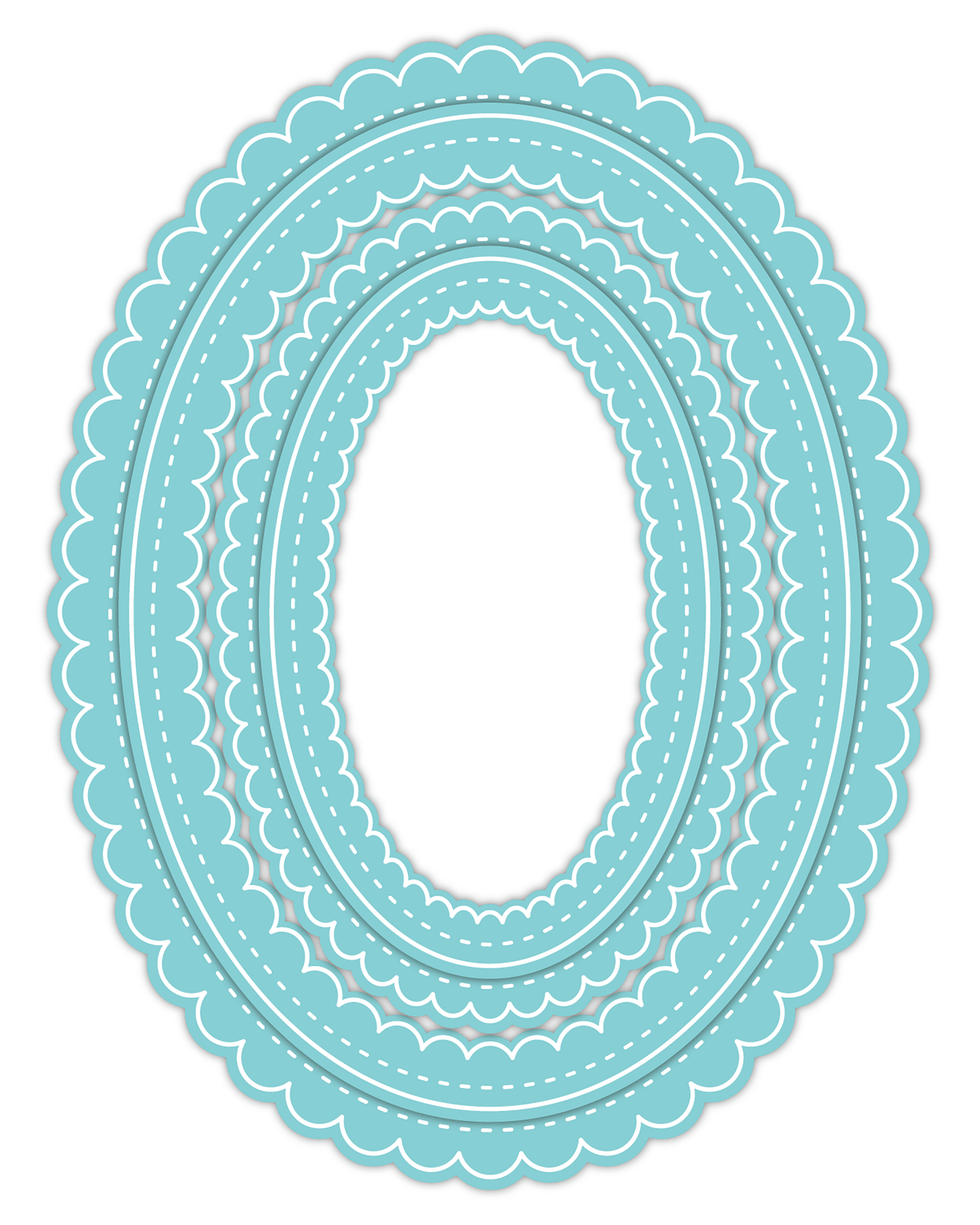 Delicate Stitches Scalloped Oval Dies