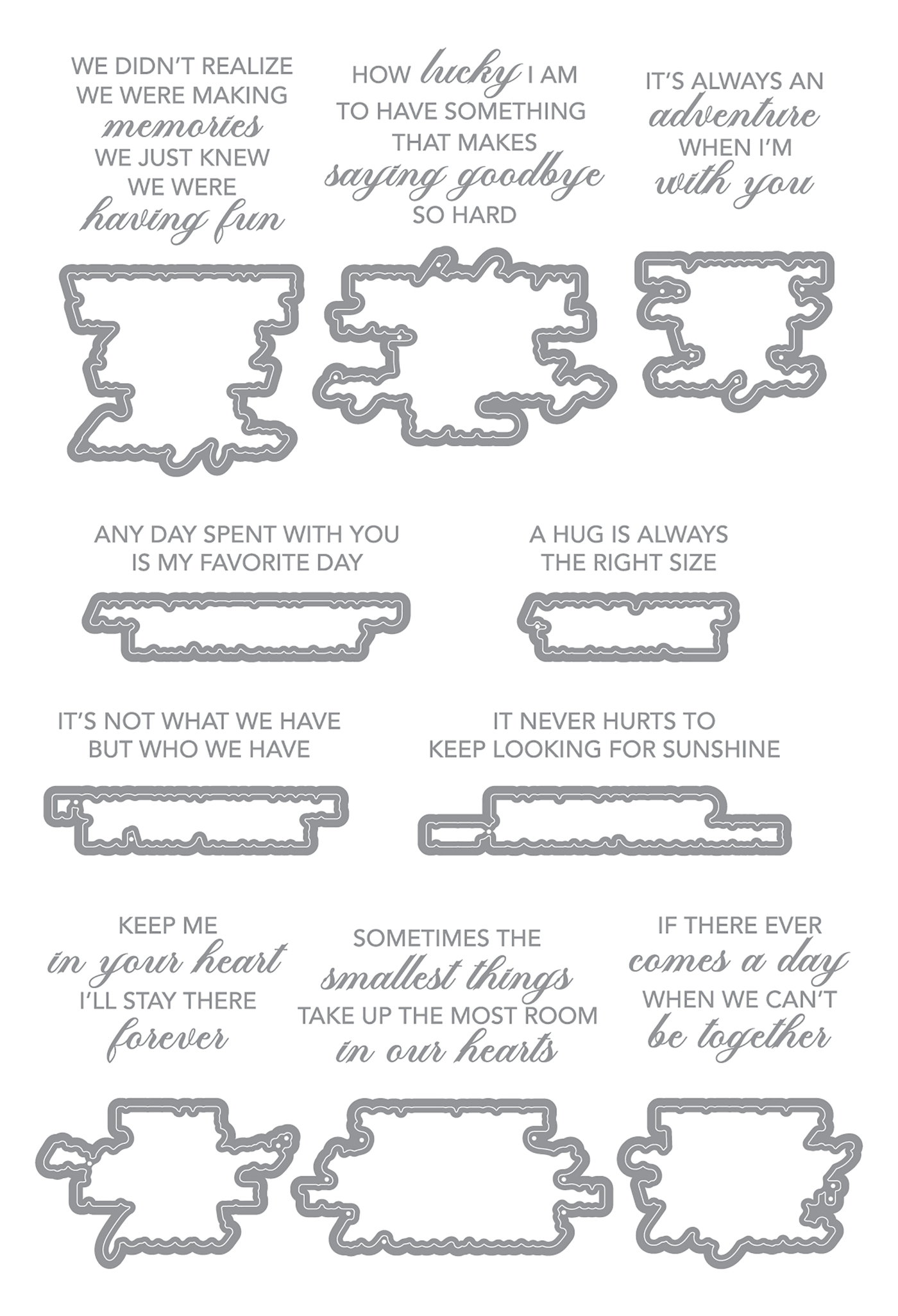 Love & Friendship CLASSIC WINNIE THE POOH Sentiments Impress-ion Press + Foil Plates